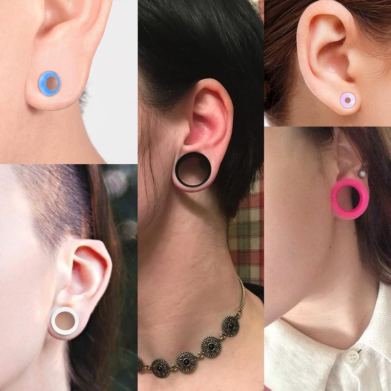 Xpircn Store Flexible Ear Plugs - Double Flared Flesh Ear Piercing Jewelry, 15 Pairs - Image 3